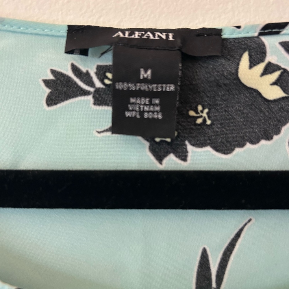Alfani Blue and Black Floral Top - Picture 2 of 4